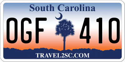 SC license plate OGF410