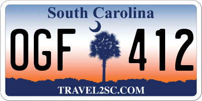 SC license plate OGF412