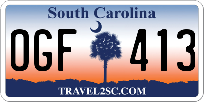 SC license plate OGF413