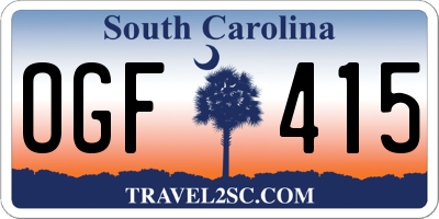 SC license plate OGF415