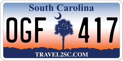 SC license plate OGF417