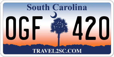 SC license plate OGF420