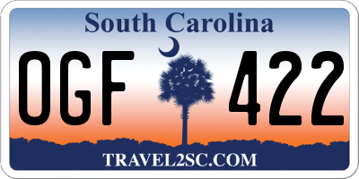SC license plate OGF422
