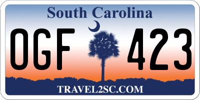SC license plate OGF423