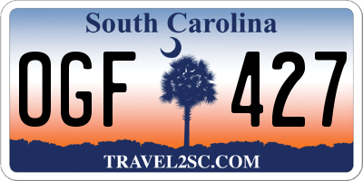 SC license plate OGF427