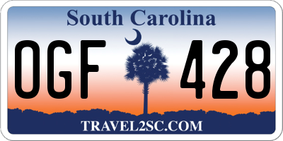 SC license plate OGF428