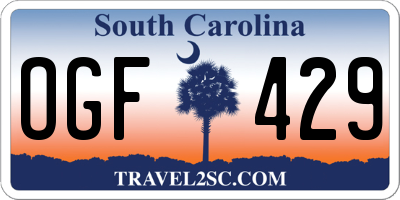 SC license plate OGF429