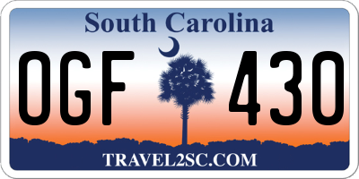 SC license plate OGF430