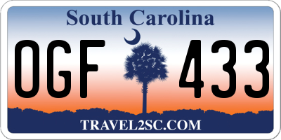 SC license plate OGF433