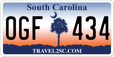 SC license plate OGF434