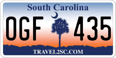 SC license plate OGF435