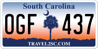 SC license plate OGF437