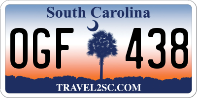 SC license plate OGF438