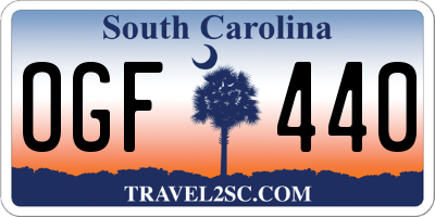 SC license plate OGF440