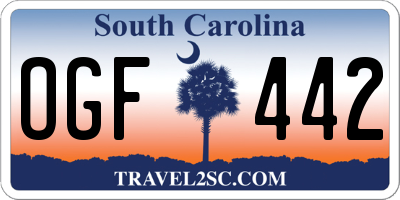 SC license plate OGF442