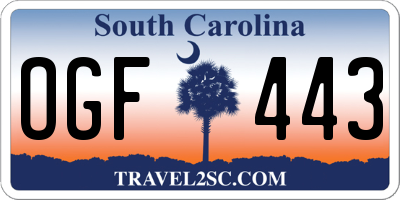 SC license plate OGF443