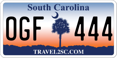 SC license plate OGF444