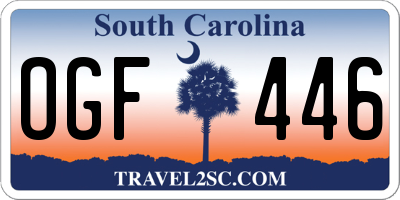 SC license plate OGF446