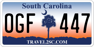 SC license plate OGF447