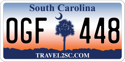 SC license plate OGF448