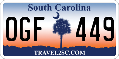SC license plate OGF449