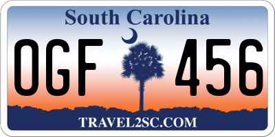 SC license plate OGF456