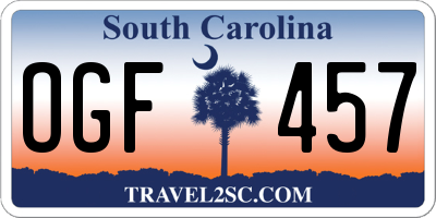 SC license plate OGF457