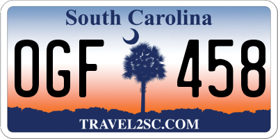 SC license plate OGF458