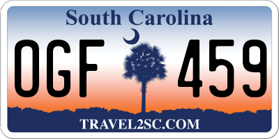 SC license plate OGF459