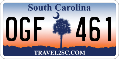 SC license plate OGF461