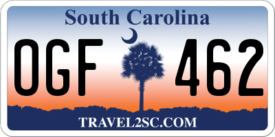 SC license plate OGF462