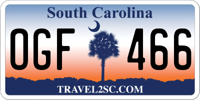 SC license plate OGF466
