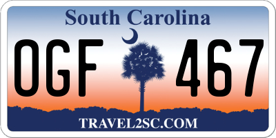 SC license plate OGF467