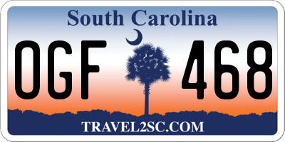 SC license plate OGF468