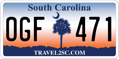 SC license plate OGF471
