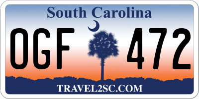 SC license plate OGF472