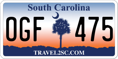 SC license plate OGF475