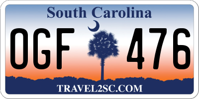 SC license plate OGF476