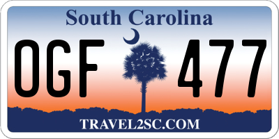 SC license plate OGF477
