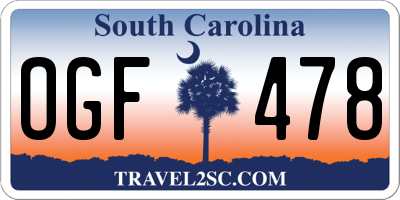 SC license plate OGF478
