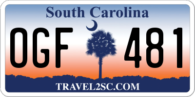 SC license plate OGF481