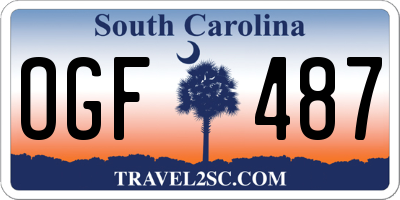 SC license plate OGF487