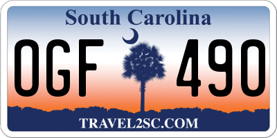 SC license plate OGF490