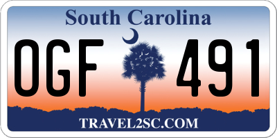 SC license plate OGF491