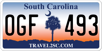 SC license plate OGF493
