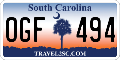 SC license plate OGF494