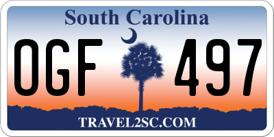 SC license plate OGF497