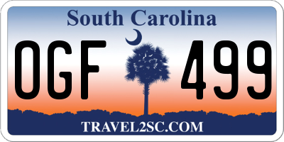 SC license plate OGF499