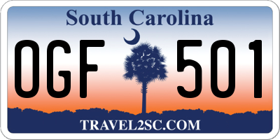 SC license plate OGF501