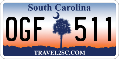 SC license plate OGF511